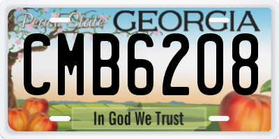 GA license plate CMB6208
