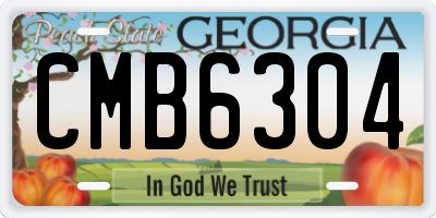 GA license plate CMB6304
