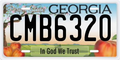 GA license plate CMB6320