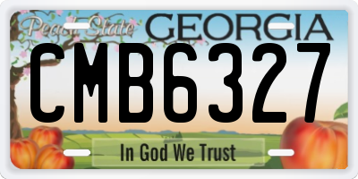 GA license plate CMB6327