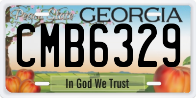 GA license plate CMB6329