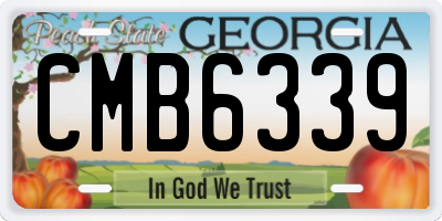 GA license plate CMB6339