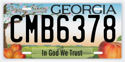 GA license plate CMB6378
