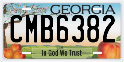 GA license plate CMB6382
