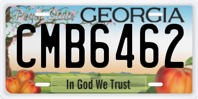GA license plate CMB6462