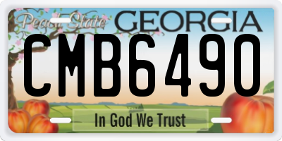 GA license plate CMB6490