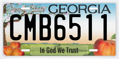 GA license plate CMB6511