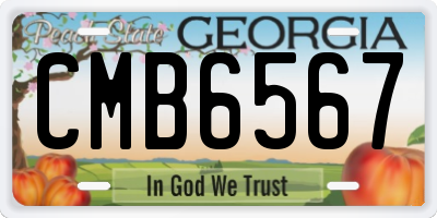 GA license plate CMB6567