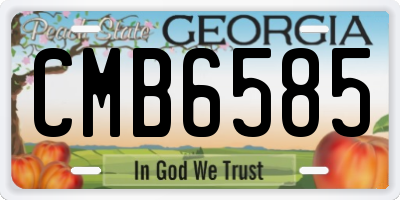 GA license plate CMB6585