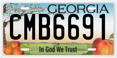 GA license plate CMB6691