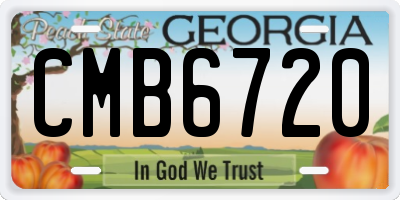GA license plate CMB6720