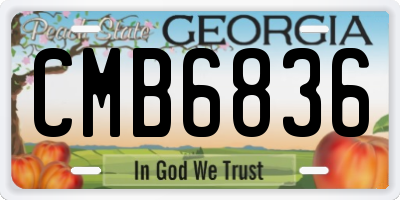 GA license plate CMB6836