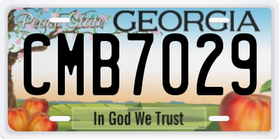 GA license plate CMB7029