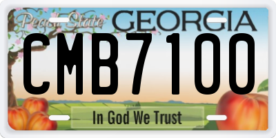 GA license plate CMB7100