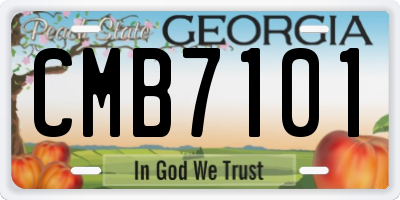 GA license plate CMB7101