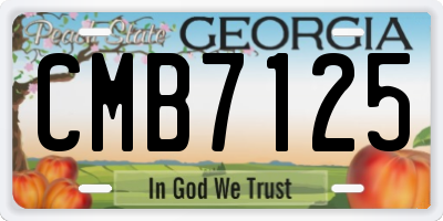 GA license plate CMB7125