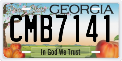 GA license plate CMB7141
