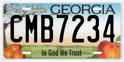 GA license plate CMB7234