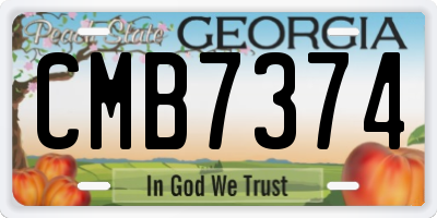 GA license plate CMB7374