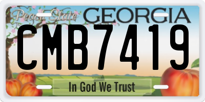 GA license plate CMB7419