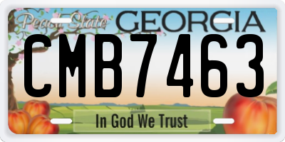 GA license plate CMB7463
