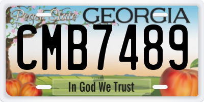GA license plate CMB7489