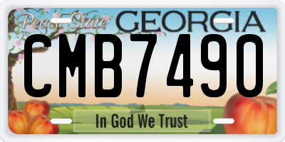 GA license plate CMB7490