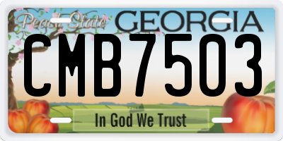 GA license plate CMB7503