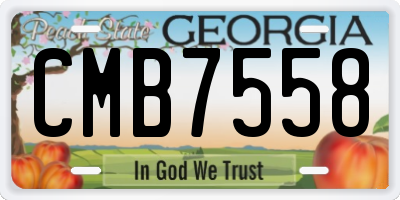 GA license plate CMB7558