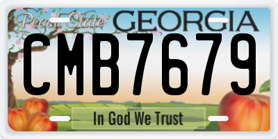 GA license plate CMB7679