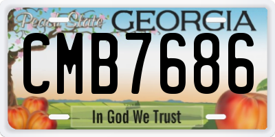 GA license plate CMB7686