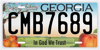 GA license plate CMB7689