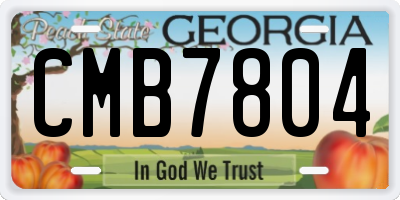 GA license plate CMB7804