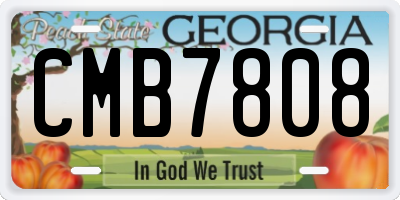 GA license plate CMB7808