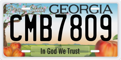 GA license plate CMB7809