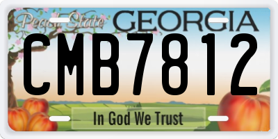 GA license plate CMB7812
