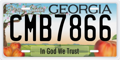 GA license plate CMB7866