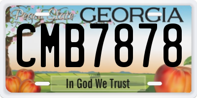GA license plate CMB7878