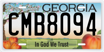 GA license plate CMB8094
