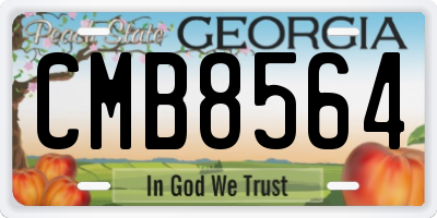 GA license plate CMB8564