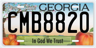 GA license plate CMB8820