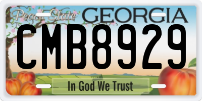 GA license plate CMB8929