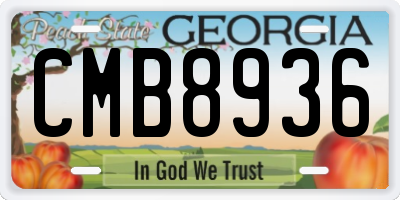 GA license plate CMB8936