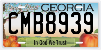 GA license plate CMB8939