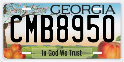 GA license plate CMB8950