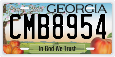 GA license plate CMB8954