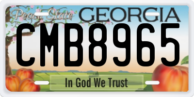 GA license plate CMB8965