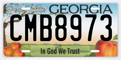GA license plate CMB8973