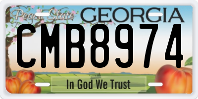 GA license plate CMB8974