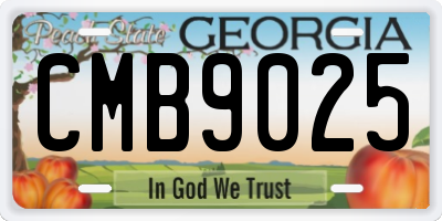 GA license plate CMB9025